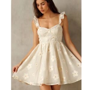 NWOT Storia Patchwork Daisy Babydoll Mini Dress